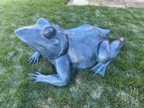 Large Bronze Frog Sculpture - frog garden statue in bronze