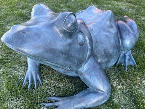 Large Bronze Frog Sculpture - frog garden statue in bronze