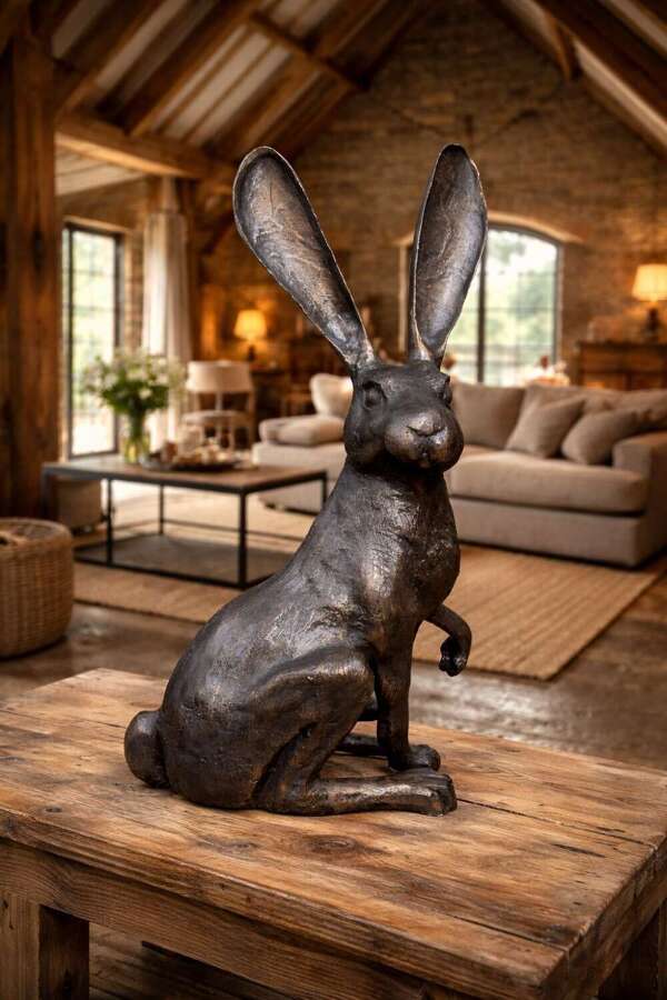 Bronze Hare - bronze hare sculpture