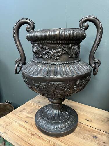 Bronze urns with handles 66 cm tall