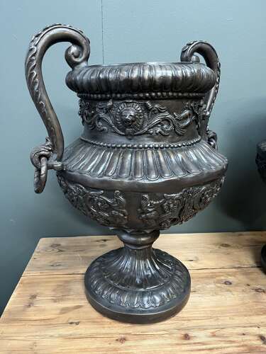 Bronze urns with handles 66 cm tall