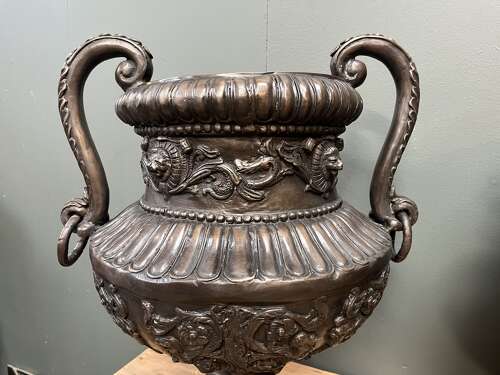 Bronze urns with handles 66 cm tall