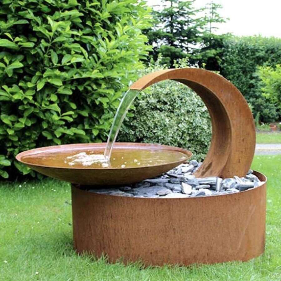 Corten steel water feature - metal water features