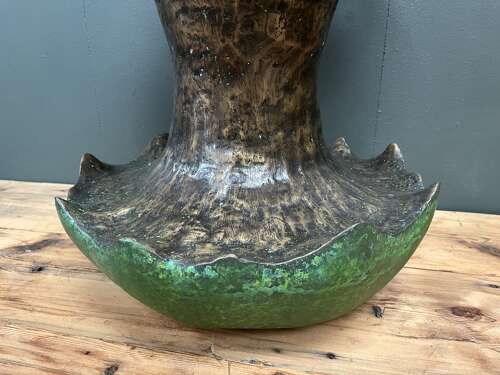 Bronze apple core sculpture - apple sculpture in green