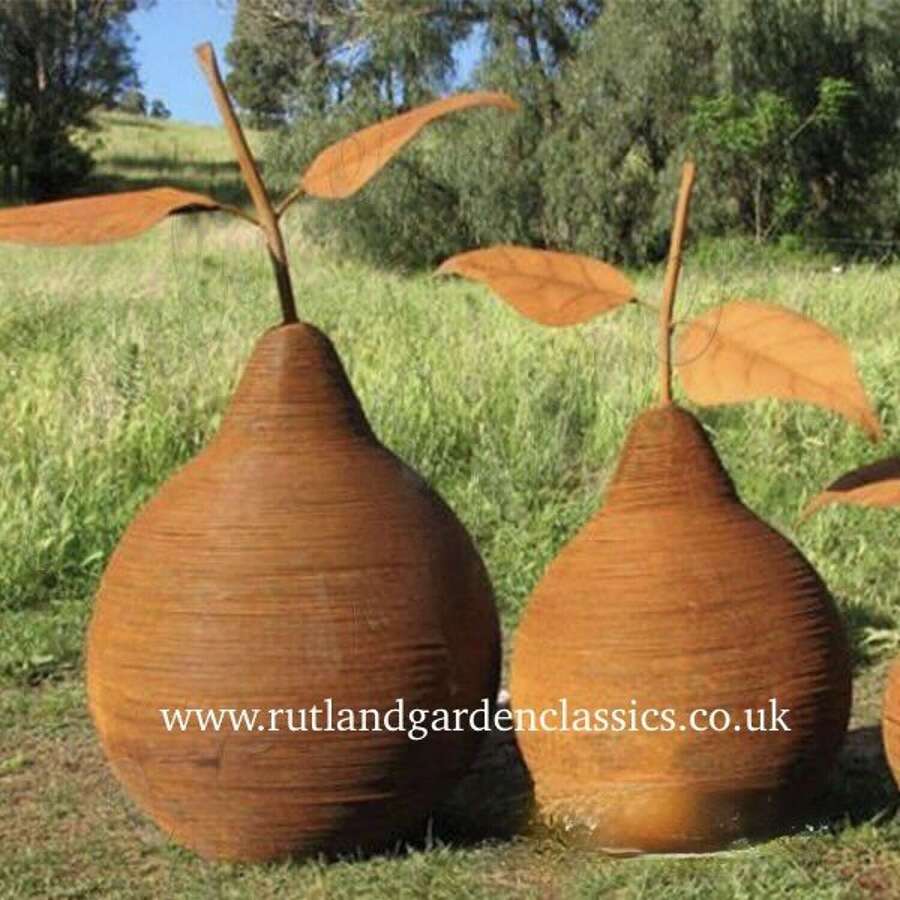 Rusty corten steel pears  100 cm - garden sculpture