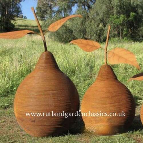 Rusty corten steel pears  100 cm - garden sculpture