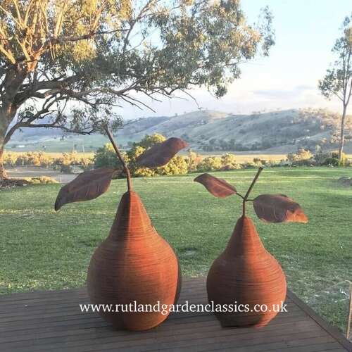 Rusty corten steel pears  100 cm - garden sculpture