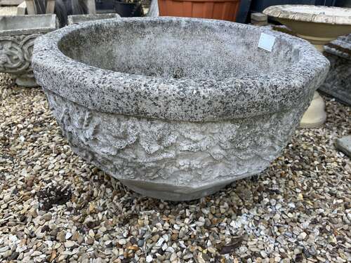 Kensington bowl by haddonstone - reclaimed stone planters