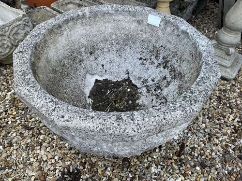 Kensington bowl by haddonstone - reclaimed stone planters