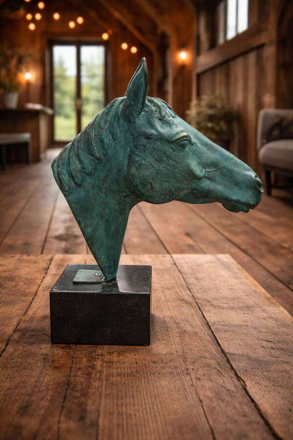 Bronze horse head - Bronze horse sculpture
