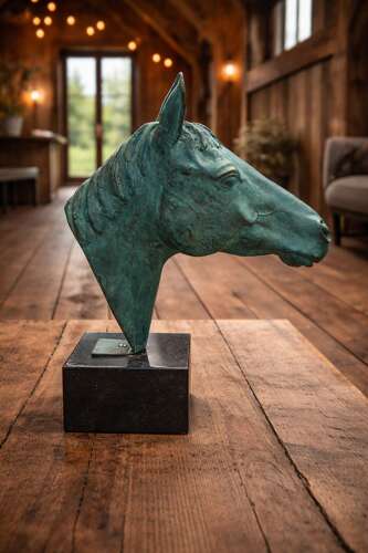 Bronze horse head - Bronze horse sculpture