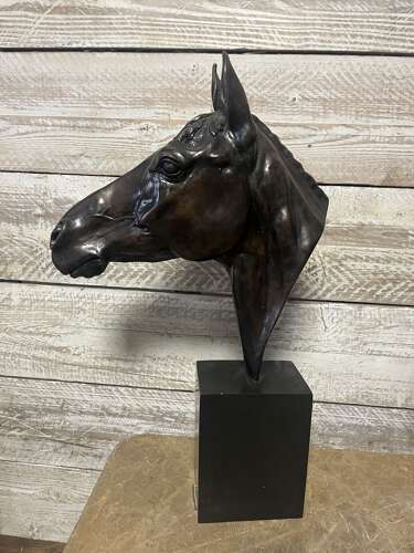 Bronze horse head - Bronze horse sculpture