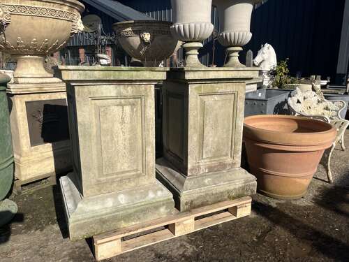 Pair of Large stone plinths by Haddonstone 100 cm