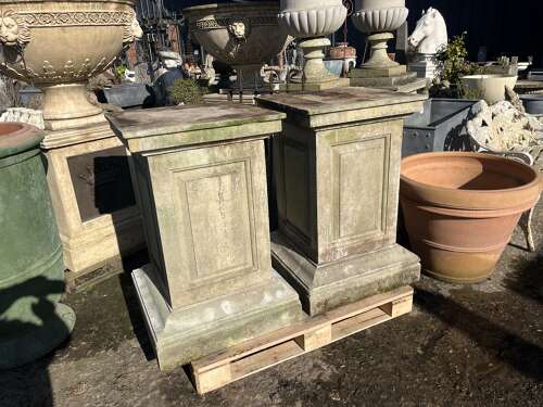 Pair of Large stone plinths by Haddonstone 100 cm
