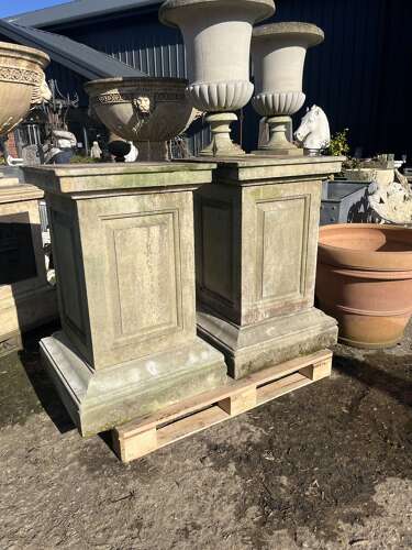 Pair of Large stone plinths by Haddonstone 100 cm