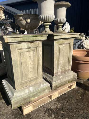 Pair of Large stone plinths by Haddonstone 100 cm
