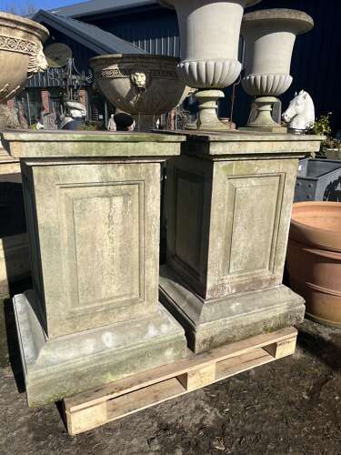 Pair of Large stone plinths by Haddonstone 100 cm