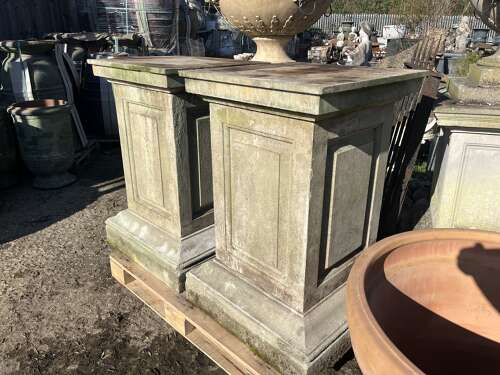 Pair of Large stone plinths by Haddonstone 100 cm