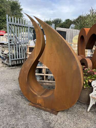 Corten steel sculpture - rusty metal garden sculpture