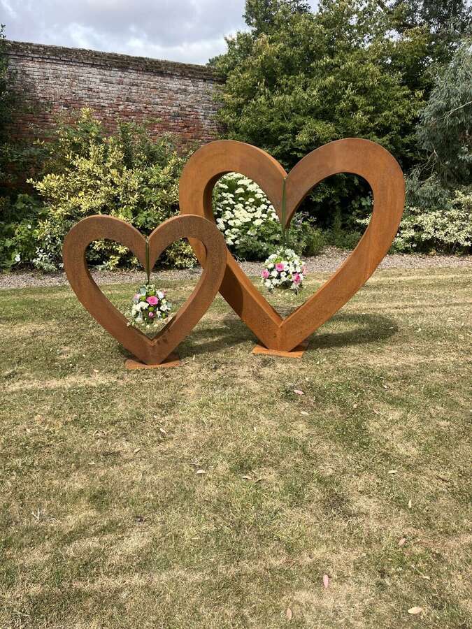 Rusty Love Hearts 150 cm - Corten steel sculpture