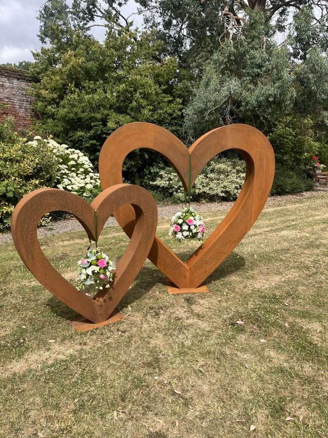 Rusty Love Hearts 100 cm - corten steel sculpture