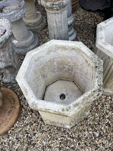 Pair of stone planters - stone garden pots