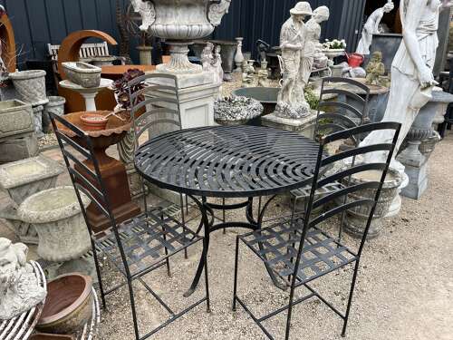 Hand made wrought iron table and chairs