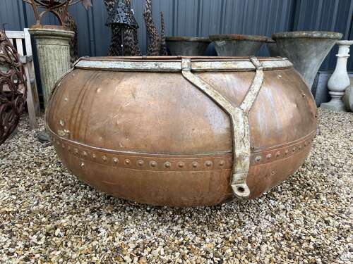 Ex large antique copper planter - water feature
