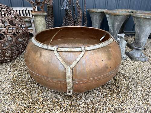 Ex large antique copper planter - water feature