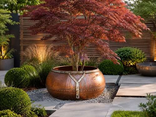 Ex large antique copper planter - water feature