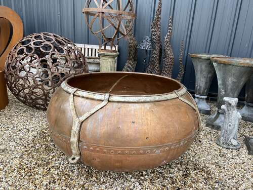 Ex large antique copper planter - water feature