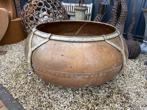 Ex large antique copper planter - water feature