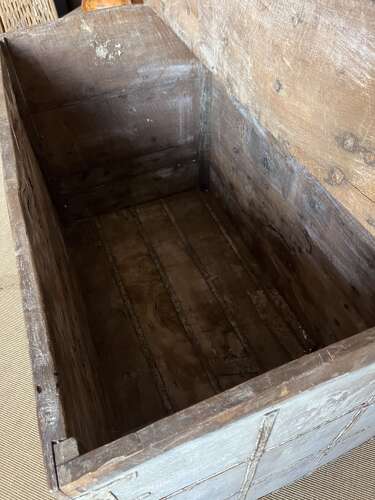 Antique Indian dowry chest on wheels