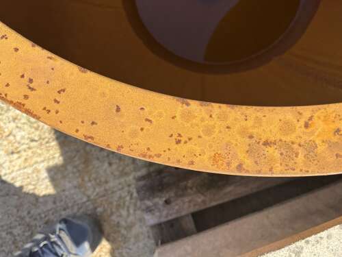 Corten steel bowl planter - corten steel