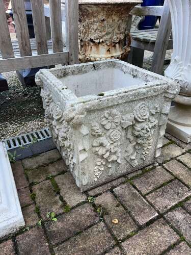 Haddonstone box planter - reclaimed stone planter