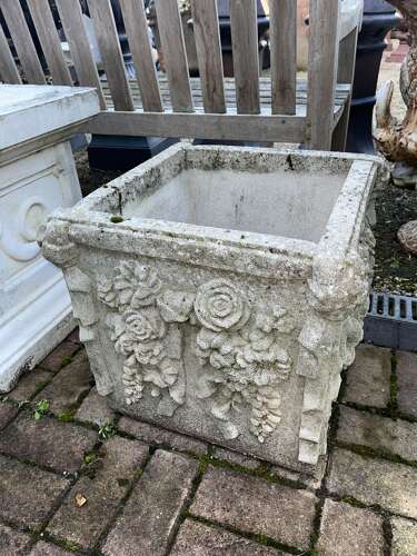 Haddonstone box planter - reclaimed stone planter