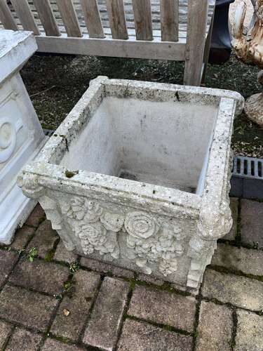 Haddonstone box planter - reclaimed stone planter