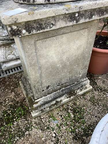 Stone statue on plinth - reclaimed garden ornament